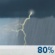 Monday: Showers and thunderstorms. Mostly cloudy, with a high near 86. West wind 0 to 5 mph. Chance of precipitation is 80%. New rainfall amounts between 1 and 2 inches possible. Monday: Showers And Thunderstorms